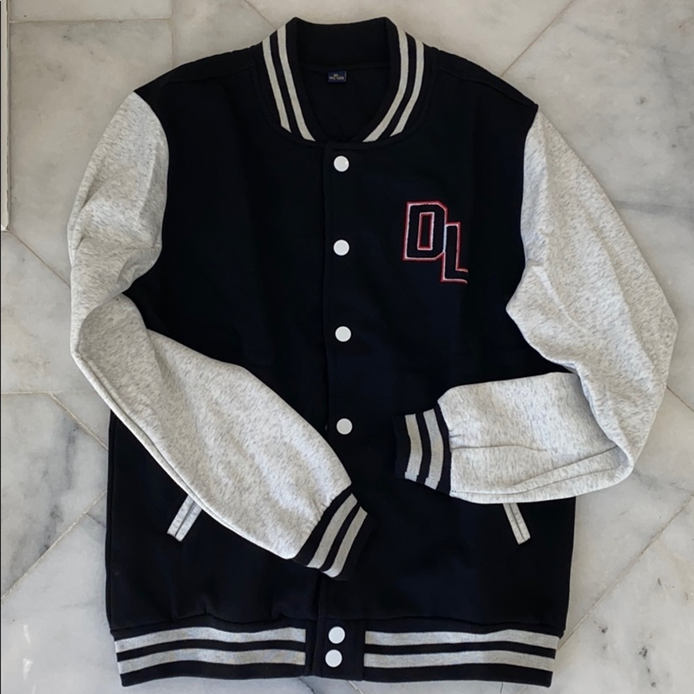 Men’s vintage  rugby sweater jacket with DL logo